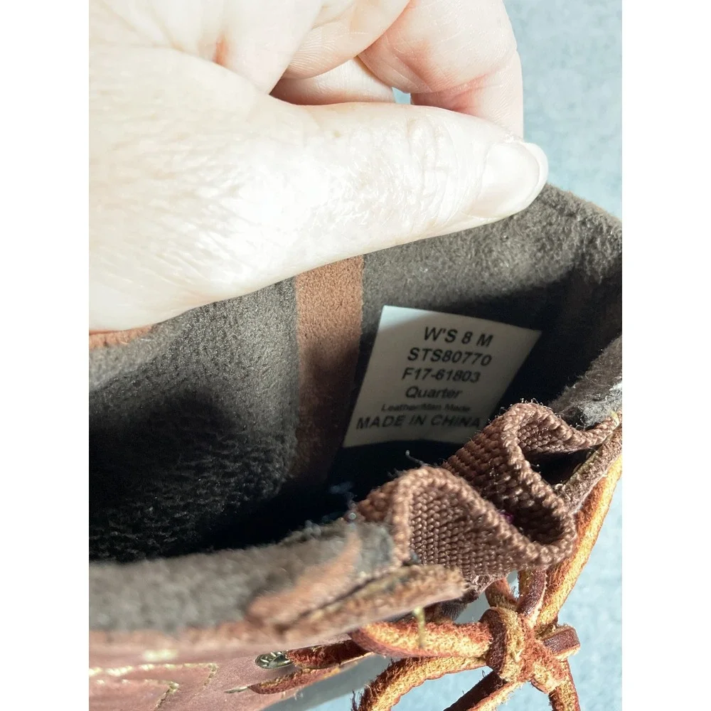 Sperry Saltwater Brown Leather Duck Boots Womens 8 M STS80770 Ankle Rain Boots